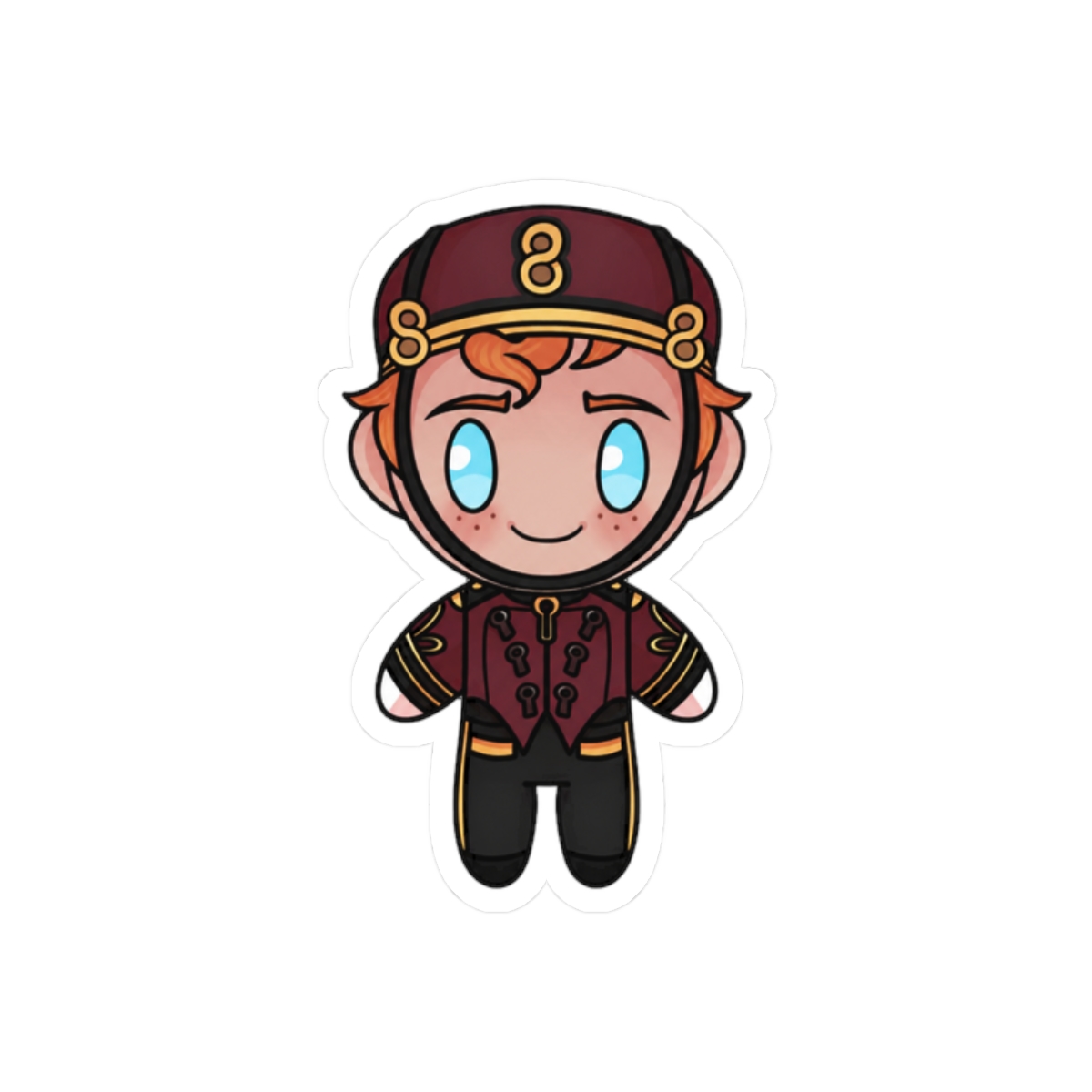 Mini Doorman Cute Charm Sticker | Vintage Hat Tip Vinyl Decal - alternate angle 3, merchandise